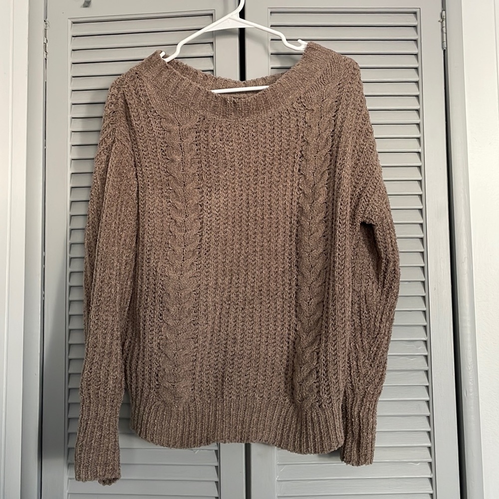 Express Chenille Cableknit Sweater